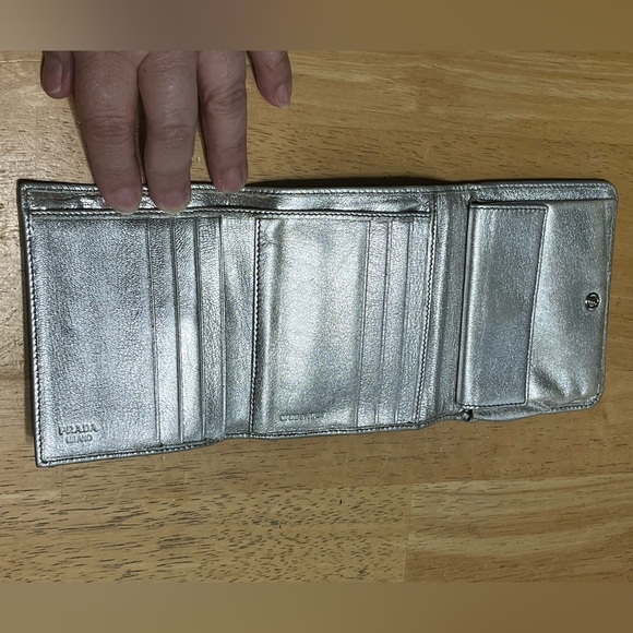 Prada Trifold Vintage Silver Wallet - Picture 7 of 12